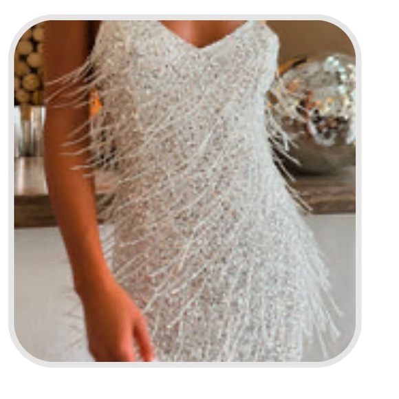 Show Me Your MuMu Dresses & Skirts - Sparks Fly Mini Dress Silver fringe